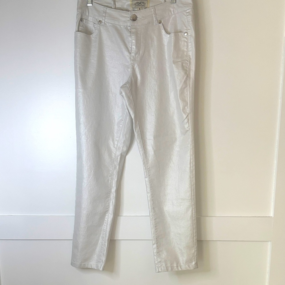One 5 One Metallic Silver Pants in size 8 with 25” inseam